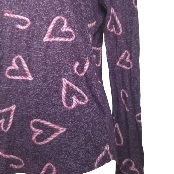 Victorias Secret Candy Cane Heart Pajama Top - Picture 7 of 9